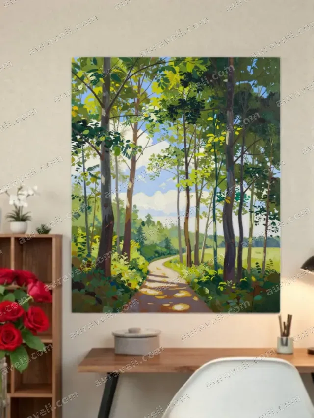 Forest Path Landscape Canvas Wall Art for Living Room Bedroom Home Decor — art print