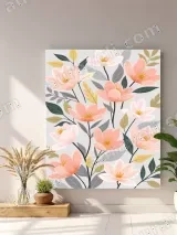 Blush Floral Canvas Wall Art for Bedroom Living Room Home Decor – view 3