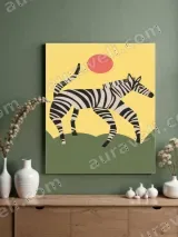 Zebra Minimalist Canvas Wall Art for Living Room Bedroom Decor