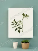 Botanical Green Leaves Canvas Wall Art for Living Room Home Decor – view 3