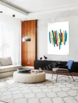 Colorful Abstract Brush Strokes Canvas Wall Art for Home Decor – view 5