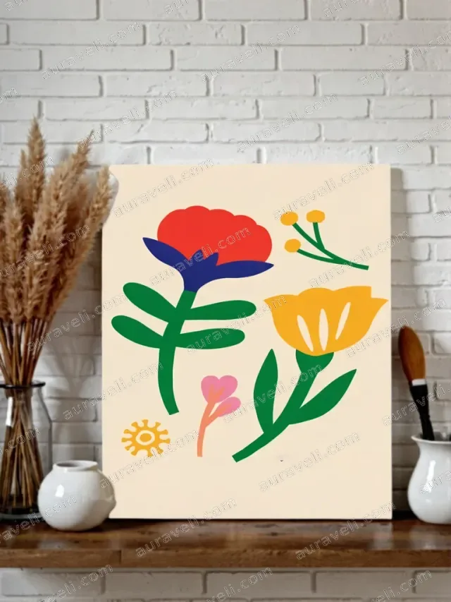 Colorful Floral Canvas Wall Art for Living Room Home Decor — art print