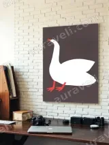Minimalist White Goose Canvas Wall Art for Living Room Home Decor – view 4