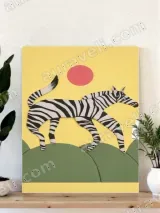 Playful Zebra Canvas Wall Art for Living Room Decor