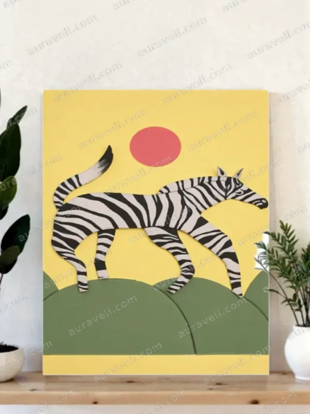 Playful Zebra Canvas Wall Art for Living Room Decor — art print