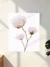 White Cotton Flower Canvas Wall Art for Living Room & Bedroom Home Decor – view 2
