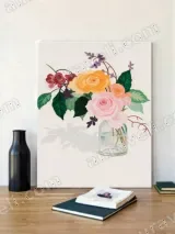 Colorful Floral Bouquet Canvas Wall Art for Living Room Bedroom Decor