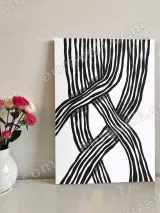 Abstract Striped Line Cross Canvas Wall Art for Living Room Home Decor – view 2