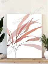 Abstract Blush Pink Botanical Leaves Canvas Wall Art for Living Room Bedroom Decor