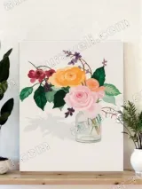 Colorful Floral Bouquet Canvas Wall Art for Living Room Bedroom Decor – view 4