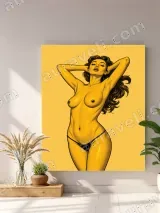 Retro Sexy Pin - Up Girl Canvas Wall Art for Bedroom Living Room Decor – view 4