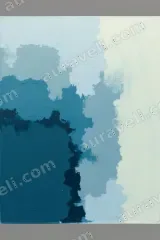 Abstract Blue Gradient Canvas Wall Art for Living Room framed modern home decor