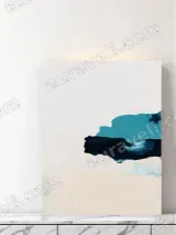 Abstract Blue Black Brushstroke Canvas Wall Art for Living Room Home Decor – view 3
