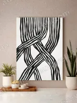 Abstract Line Weave Canvas Wall Art for Living Room Home Decor – view 3