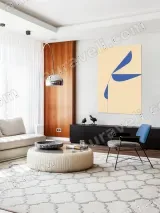 Abstract Blue Botanical Canvas Wall Art for Living Room Decor – view 5