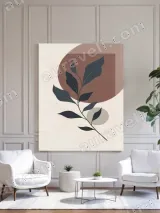 Abstract Botanical Leaf Canvas Wall Art for Living Room Decor – view 3