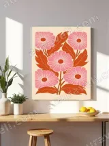 Pink Floral Canvas Wall Art for Living Room Bedroom Home Decor – view 4