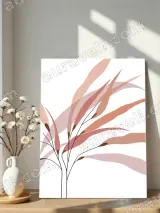 Abstract Blush Pink Botanical Leaves Canvas Wall Art for Living Room Bedroom Decor – view 5