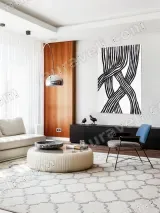 Abstract Striped Line Cross Canvas Wall Art for Living Room Home Decor – view 5