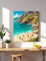 Vibrant Coastal Beach Canvas Wall Art for Living Room Decor – view 4