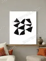 Abstract Black Geometric Canvas Wall Art for Living Room Home Decor – view 2