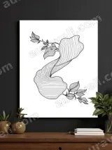 Abstract Botanical Line Art Canvas Wall Art for Living Room Bedroom Home Decor