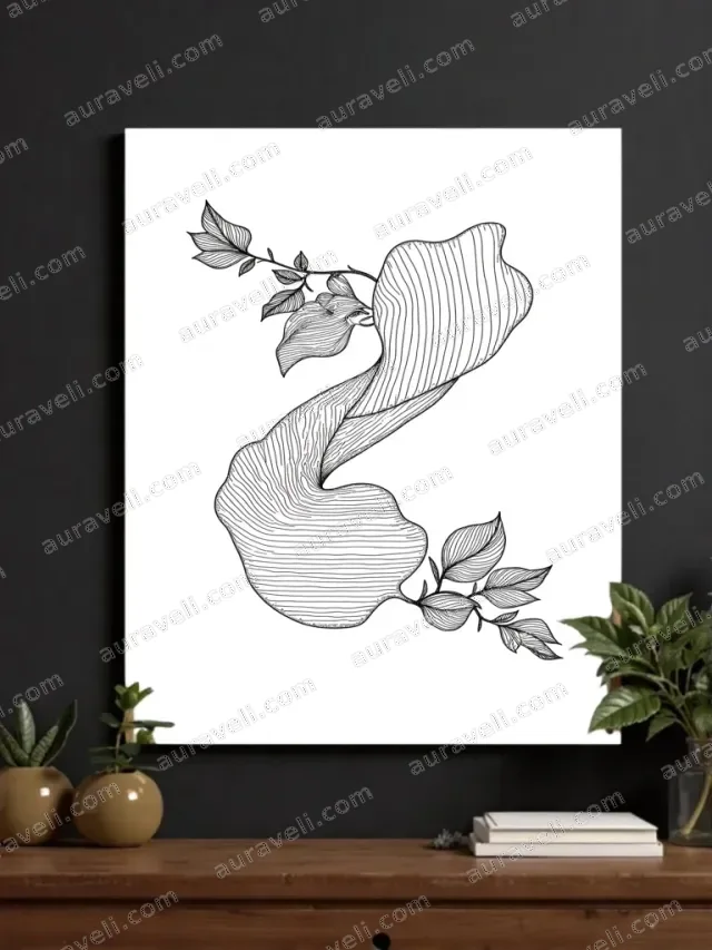 Abstract Botanical Line Art Canvas Wall Art for Living Room Bedroom Home Decor — art print