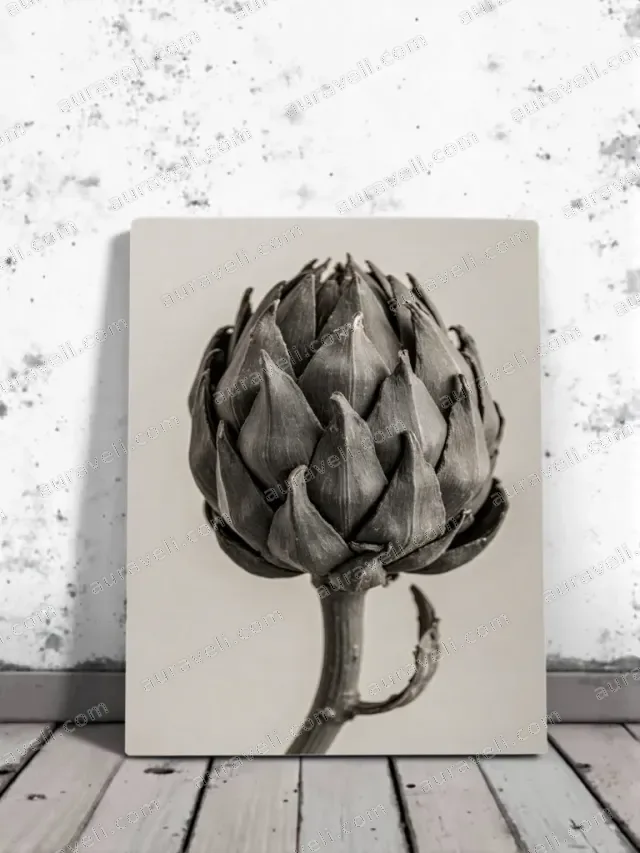 Artichoke Botanical Canvas Wall Art for Living Room Decor — art print