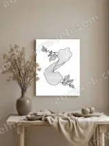 Abstract Botanical Line Art Canvas Wall Art for Living Room Bedroom Home Decor – view 3