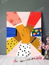Unity Hands Colorful Patterned Canvas Wall Art for Home Decor – view 2