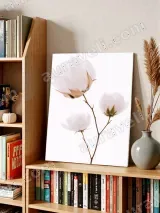 White Cotton Flower Canvas Wall Art for Living Room & Bedroom Home Decor – view 4