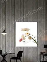 White & Pink Floral Canvas Wall Art for Living Room Bedroom Home Decor – view 3