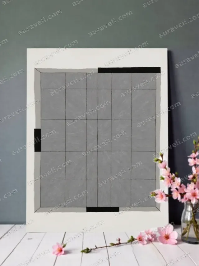 Abstract Geometric Grid Canvas Wall Art for Living Room Home Decor — art print