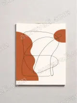 Abstract Terracotta Line Art Canvas Wall Art for Living Room Home Decor – view 2