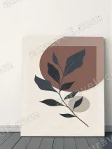 Abstract Botanical Leaf Canvas Wall Art for Living Room Decor
