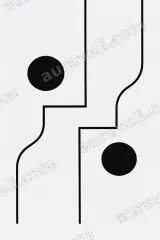 Minimalist Abstract Geometric Lines Circles Canvas Wall Art for modern home decor