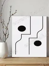 Minimalist Abstract Geometric Lines & Circles Canvas Wall Art for Home Decor