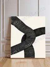 Abstract Black Line Knot Canvas Wall Art for Living Room Home Decor
