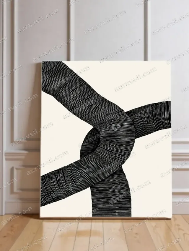 Abstract Black Line Knot Canvas Wall Art for Living Room Home Decor — art print