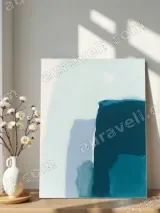 Abstract Teal & Blue Canvas Wall Art for Living Room Bedroom Home Decor – view 4