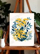 Vibrant Botanical Leaf Canvas Wall Art for Living Room Home Decor