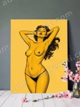 Retro Sexy Pin - Up Girl Canvas Wall Art for Bedroom Living Room Decor – view 2