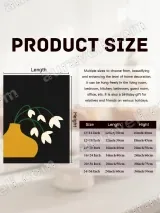 Floral Canvas Wall Art with Yellow Vase - Minimalist Living Room Decor – view 7