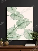 Tropical Leaf Line Art Canvas Wall Art for Living Room Home Decor