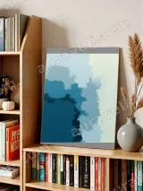 Abstract Blue Gradient Canvas Wall Art for Living Room & Bedroom Home Decor – view 3