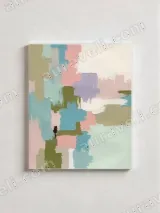 Abstract Pastel Color Block Canvas Wall Art for Living Room Home Decor – view 2