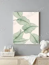 Tropical Leaf Line Art Canvas Wall Art for Living Room Home Decor – view 4