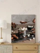 Hot Chocolate & Marshmallows Dessert Canvas Wall Art for Kitchen Decor – view 4