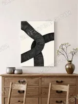 Abstract Black Line Knot Canvas Wall Art for Living Room Home Decor – view 2