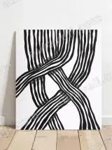 Abstract Striped Line Cross Canvas Wall Art for Living Room Home Decor